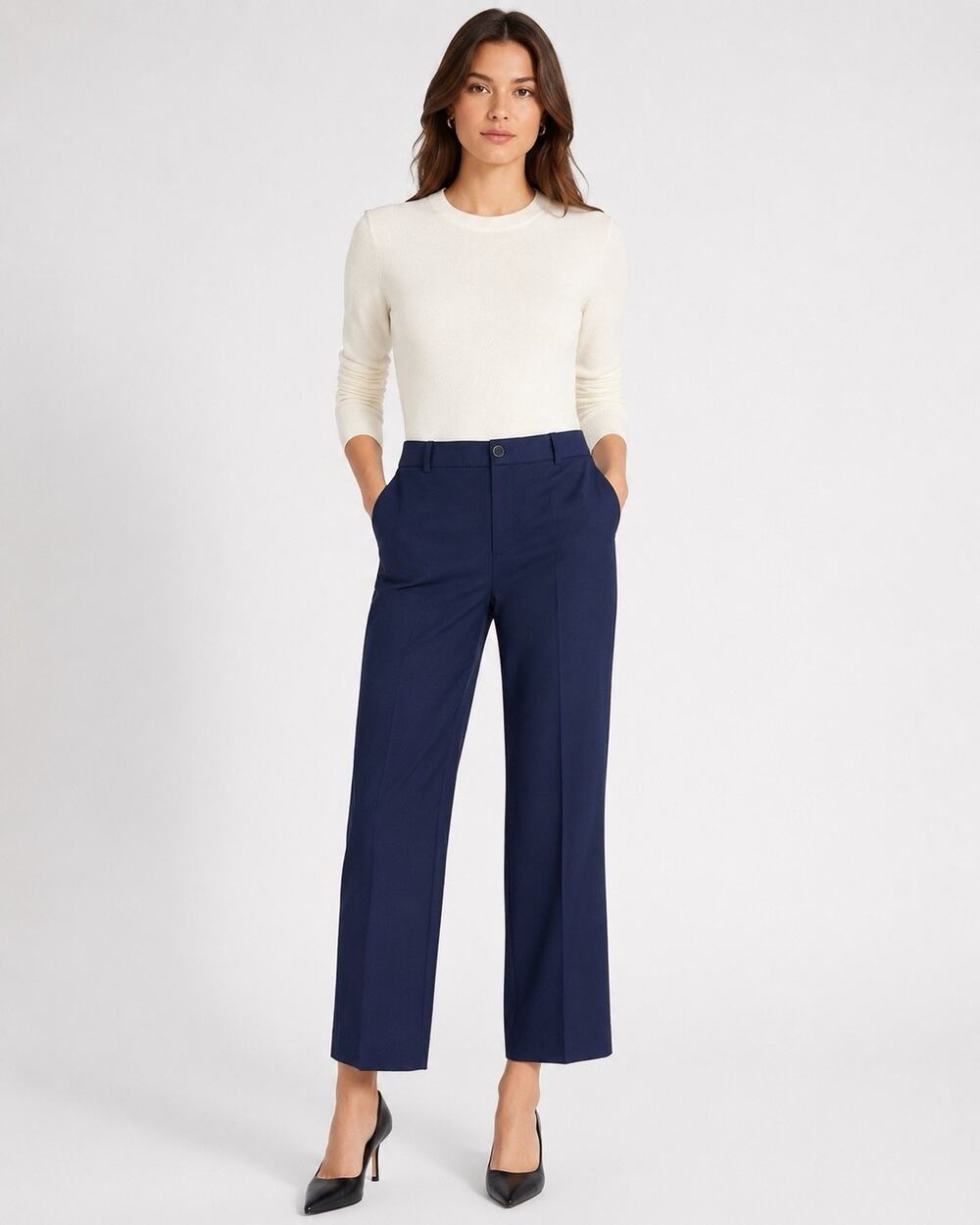 Club Monaco Navy Blue Tailored Ankle Dress Pants Women’s Size 8 Straight Leg